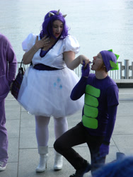 Size: 3240x4320 | Tagged: safe, artist:konekotsukino, rarity, spike, human, cosplay, irl, irl human, photo