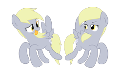 Size: 1224x738 | Tagged: safe, derpy hooves, pegasus, pony, duality, evil twin, female, mare, self ponidox