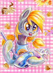 Size: 600x821 | Tagged: safe, artist:maytee, carrot top, derpy hooves, dinky hooves, doctor whooves, golden harvest, pegasus, pony, cute, cutie top, female, mare, traditional art