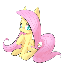 Size: 500x500 | Tagged: safe, artist:30clock, fluttershy, pegasus, pony, female, mare, pixiv, solo