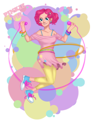 Size: 1000x1333 | Tagged: safe, artist:alinajames, pinkie pie, human, converse, humanized, jump rope, loop-de-hoop, shoes, skipping rope, solo