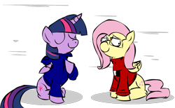 Size: 1200x740 | Tagged: safe, artist:benja, derpibooru import, fluttershy, twilight sparkle, twilight sparkle (alicorn), alicorn, pegasus, pony, female, flutternerd, glasses, mare