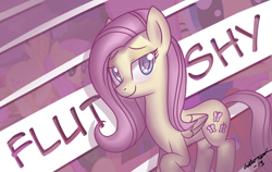 Size: 1900x1200 | Tagged: safe, artist:galaxyart, fluttershy, pegasus, pony, female, mare, pink mane, solo, yellow coat