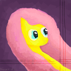 Size: 1280x1280 | Tagged: safe, artist:mister_doktor, fluttershy, pegasus, pony, female, mare, pink mane, solo, yellow coat