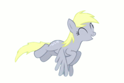 Size: 600x400 | Tagged: safe, derpy hooves, pegasus, pony, animated, female, flying, happy, mare, smiling, solo