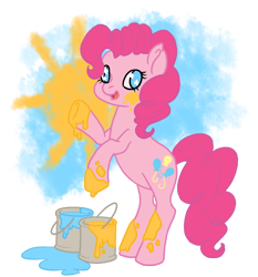 Size: 640x688 | Tagged: safe, artist:jacktryoshka, pinkie pie, earth pony, pony, female, mare, pink coat, pink mane, pinkie being pinkie, solo