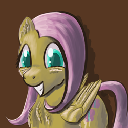 Size: 1024x1024 | Tagged: safe, artist:popprocks, fluttershy, pegasus, pony, female, mare, pink mane, solo, yellow coat