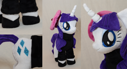 Size: 1000x548 | Tagged: safe, artist:makeshiftwings30, rarity, irl, photo, plushie