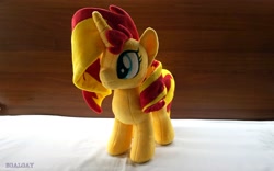 Size: 2048x1279 | Tagged: safe, artist:egalgay, sunset shimmer, pony, handmade, irl, photo, plushie, solo, toy