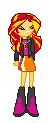 Size: 48x123 | Tagged: safe, artist:toonalexsora007, sunset shimmer, equestria girls, animated, boots, clothes, gif, high heel boots, loop, marvel vs capcom, mugen, pixel art, simple background, skirt, solo, spinning, sprite, transparent background, you spin me right round