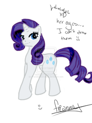 Size: 900x1200 | Tagged: safe, artist:franny-draws-shit, rarity, pony, unicorn, female, mare, purple mane, solo, traditional art, white coat