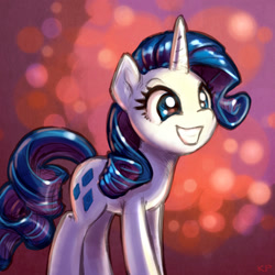 Size: 1600x1600 | Tagged: safe, artist:kp-shadowsquirrel, rarity, pony, unicorn, female, happy, mare, smiling, solo, squee