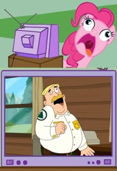 Size: 562x815 | Tagged: safe, pinkie pie, earth pony, pony, brickleberry, exploitable meme, faic, meme, obligatory pony, pinkie frogmouth, ranger woody, stroke, tv meme, woody johnson