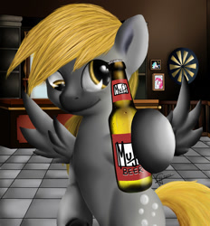 Size: 1300x1400 | Tagged: safe, artist:scyrina, derpy hooves, pegasus, pony, beer, duff, female, mare, parody, solo, the simpsons