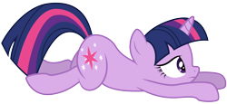 Size: 7400x3400 | Tagged: safe, artist:yanoda, derpibooru import, twilight sparkle, unicorn twilight, pony, unicorn, games ponies play, female, mare, prone, simple background, solo, stretching, transparent background, vector