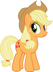 Size: 1159x1556 | Tagged: safe, artist:aaron amethyst, applejack, earth pony, pony, simple background, solo, transparent background, vector