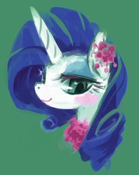 Size: 478x600 | Tagged: safe, artist:kolshica, rarity, pony, unicorn, bust, flower, makeup, portrait, solo