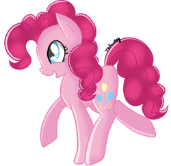 Size: 1545x1500 | Tagged: safe, artist:tofuudog, pinkie pie, earth pony, pony, female, mare, pink coat, pink mane, simple background, solo, transparent background