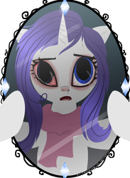 Size: 2124x2900 | Tagged: safe, artist:helenasherzblut, rarity, pony, unicorn, mirror, sick, solo