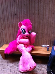 Size: 500x669 | Tagged: safe, pinkie pie, human, cosplay, fursuit, irl, irl human, photo, solo