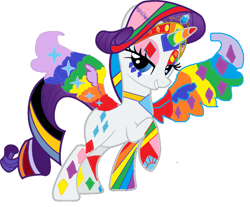 Size: 1944x1608 | Tagged: safe, artist:the-singing-duckie, rarity, alicorn, pony, 1000 hours in ms paint, colored wings, exploitable meme, meme, ms paint, multicolored wings, race swap, rainbow power, rainbow wings, raricorn, simple background, solo, white background