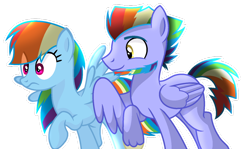 Size: 1024x612 | Tagged: safe, artist:sapphireartemis, derpibooru import, bow hothoof, rainbow dash, pegasus, pony, beard, facial hair, simple background, transparent background, white outline