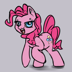 Size: 1000x1000 | Tagged: artist needed, safe, pinkie pie, earth pony, pony, female, mare, piercing, pink coat, pink mane, solo