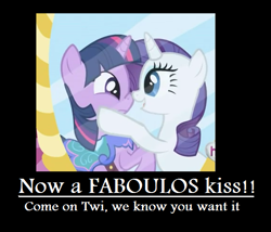 Size: 569x487 | Tagged: safe, derpibooru import, rarity, twilight sparkle, pony, unicorn, female, lesbian, motivational poster, rarilight, shipping