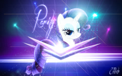 Size: 1920x1200 | Tagged: safe, artist:ekkitathefilly, rarity, pony, unicorn, lens flare, lights, magic, solo, vector, wallpaper