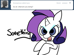 Size: 640x480 | Tagged: safe, artist:moonblizzard, rarity, pony, unicorn, ask, rarity answers, solo, tumblr