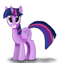 Size: 600x600 | Tagged: safe, artist:kyle23emma, derpibooru import, twilight sparkle, twilight sparkle (alicorn), alicorn, pony, female, hug request, mare, mouth hold, note