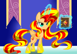 Size: 6025x4286 | Tagged: safe, artist:lovehtf421, sunset shimmer, alicorn, pony, absurd resolution, alicornified, race swap, shimmercorn, solo