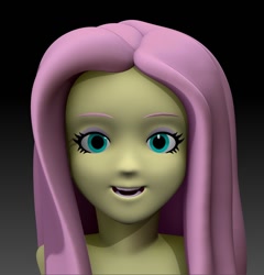 Size: 898x936 | Tagged: safe, artist:harikon, fluttershy, equestria girls, 3d, barbie, bust, cg, creepy, nightmare fuel, practice, solo, uncanny valley