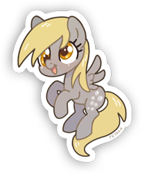 Size: 357x435 | Tagged: dead source, safe, artist:feyrah, derpy hooves, pegasus, pony, female, mare, open mouth, simple background, smiling, solo, spread wings, sticker, transparent background, wings