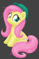 Size: 800x1189 | Tagged: safe, artist:symbianl, fluttershy, pegasus, pony, female, hat, mare, solo