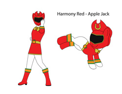 Size: 792x612 | Tagged: safe, artist:guncannon109, applejack, earth pony, pony, equestrian sentai harmoranger, harmony red, power rangers, red ranger, super sentai