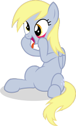 Size: 3424x5673 | Tagged: safe, artist:capt-nemo, derpy hooves, pony, absurd resolution, belly, cute, derpabetes, funny face, silly, silly pony, simple background, sitting, solo, tongue out, transparent background, vector