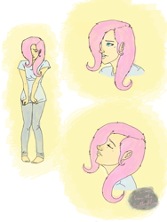 Size: 1800x2400 | Tagged: safe, artist:shnoop-1025, fluttershy, human, humanized, light skin, solo