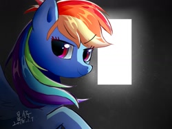 Size: 1600x1200 | Tagged: safe, artist:aberdeen, derpibooru import, rainbow dash, pegasus, pony, female, looking at you, mare, solo