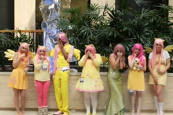 Size: 960x640 | Tagged: artist needed, safe, fluttershy, human, anime weekend atlanta, cosplay, group photo, irl, irl human, photo