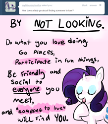 Size: 680x780 | Tagged: safe, artist:moonblizzard, rarity, pony, unicorn, ask, rarity answers, solo, tumblr