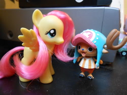 Size: 1032x774 | Tagged: safe, artist:rainbowdashfr, fluttershy, brushable, crossover, irl, one piece, photo, tony tony chopper, toy