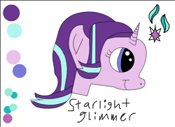 Size: 1096x800 | Tagged: safe, artist:smurfettyblue, derpibooru exclusive, starlight glimmer, pony, unicorn, adobe animate, adobe flash, bust, cutie mark, reference sheet, solo