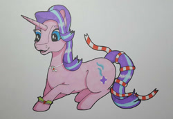 Size: 900x624 | Tagged: safe, artist:fia94, starlight glimmer, pony, unicorn, female, holiday, jewelry, mare, necklace, pendant, solo, traditional art