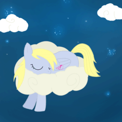 Size: 450x450 | Tagged: safe, artist:finski-susi, derpy hooves, pegasus, pony, animated, cloud, cloudy, cute, female, mailbox, mare, night, sleeping, solo