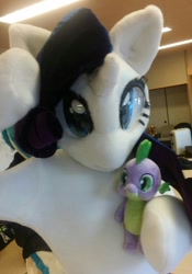 Size: 896x1280 | Tagged: safe, artist:girlieginger, rarity, spike, human, cosplay, fursuit, irl, irl human, photo