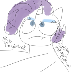 Size: 657x668 | Tagged: safe, artist:moonblizzard, rarity, pony, unicorn, ask, rarity answers, solo, tumblr, vulgar