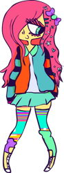 Size: 202x544 | Tagged: safe, artist:emberwisp, fluttershy, equestria girls, fashion, harajuku, humanized, solo