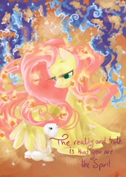 Size: 1071x1500 | Tagged: safe, artist:my-magic-dream, angel bunny, fluttershy, pegasus, pony, hug, winghug