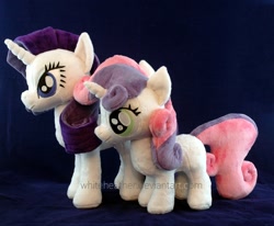 Size: 1860x1536 | Tagged: safe, artist:whiteheather, rarity, sweetie belle, irl, photo, plushie